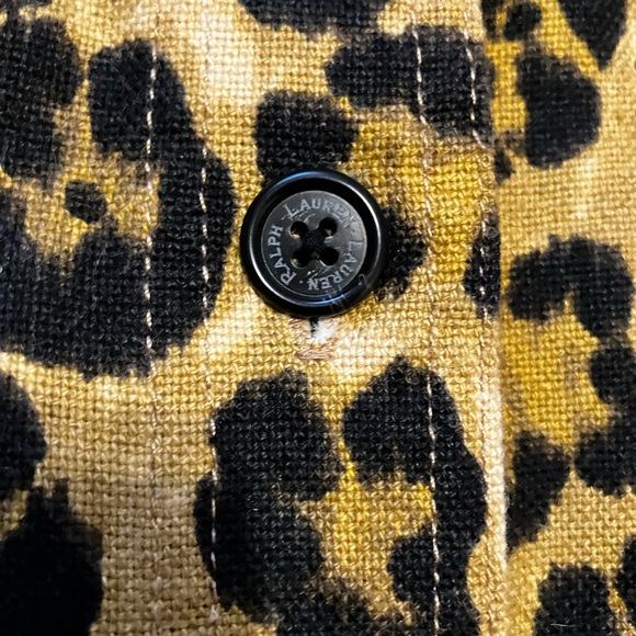 NWT Ralph Lauren linen blend button up leopard skirt (14) - Picture 4 of 11